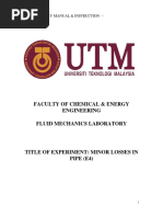 E4 Lab Sheet Minor Losses in Pipe