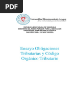 Ensayo Legislacion Fiscal Obligaciones Tributarias