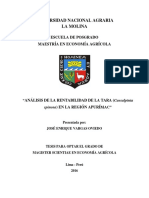 Analisis de La Rentabilidad de Tara en La Region Apurimac