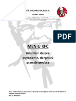 KFC Menu Informatii Suplimentare