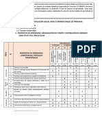 Planificación Anual para El Primer Grado de Primaria