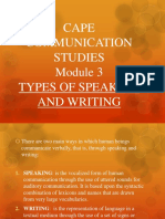 Communication Studies Speaking and Writing