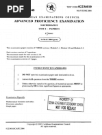 June 2004 CAPE Pure Mathematics U2 P1