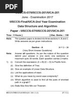 MSCCS-07/MSCCS-201/MCA-201 MSCCS-Final/MCA-2nd Year Examination Data Structure and Algorithm Paper - MSCCS-07/MSCCS-201/MCA-201