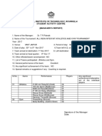 National Institute of Technology, Rourkela Student Activity Centre (Manager'S Report)