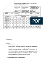 Tabla de Datos Usados para Ensayo Del Motor Diesel Toyota 1c