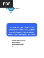 Manual de Procedimientos Administrativos y Financieros para El Manejo de Bienes Del MDN 2017