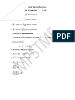 Beta, Gamma Functions: 1. Some Basic Formulae of Integration (2 HRS)