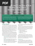 A Primer On Clay Tile Roof Inspection and Material Selection