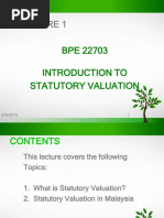 Lecture 1 - Introduction To Statutory Valuation