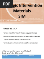 Strategic Intervention Materials For INSET