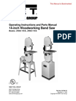 14-Inch Woodworking Band Saw: Operating Instructions and Parts Manual