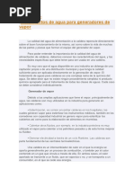 Tratamientos de Agua de Alimentacion Generadores de Vapor