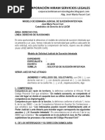 Modelo de Demanda Judicial de Sucesión Intestada - Autor José María Pacori Cari