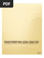 Transformer Sizing Using ETAP PDF