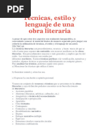 Tecnicas Literarias Breve