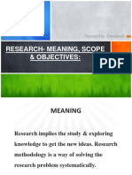 Research - Meaning, Scope & Objectives