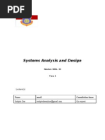 Systems Analysis and Design: Batches: MBA / IS Term 1