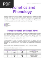 Phonetics and Phonology: Function Words and Weak Form