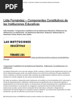 Lidia Fernández - Componentes Constitutivos de Las Instituciones Educativas - Porfoliodocente