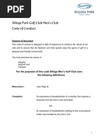 Silloge Park Golf Club Code of Conduct