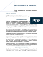 Metodología para La Elaboración Del Presupuesto