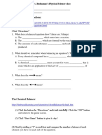 Chemical Reactions and Balancing Chemical Equations Web Quest 3