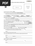 Visa Application Form To Enter Japan: Single