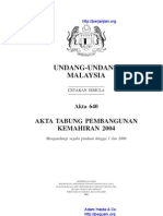 Akta 640 Akta Tabung Pembangunan Kemahiran 2004