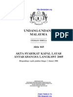 Akta 643 Akta Syarikat Kapal Layar Antarabangsa Langkawi 2005