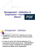 Management - Definition & Importance - Functions - Nature