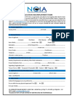 Application For Employment Form 1 Ncia