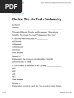 Questions On The Operational Amplifier