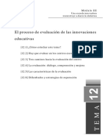 Tema12 El Proceso de Evaluacion de Las Innovaciones Educativas