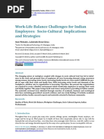 Work-Life Balance Challenges For Indian Employees: Socio-Cultural Implications and Strategies