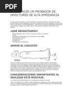 Como Hacer Un Probador de Inyectores de Alta Impedancia