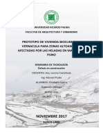 Investigación PROTOTIPO DE VIVIENDA BIOCLIMÁTICA VERNÁCULA PARA ZONAS ALTOANDINAS AFECTADAS POR LAS HELADAS EN MAZOCRUZ, PUNO