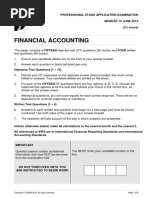 Financial Accounting June 2013 Exam Paper ICAEW