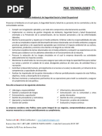 Política Ambiental y de Seguridad Social y Salud Ocupacional Rev.01 11-08-2016