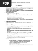 Classification of Plants