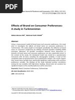 Effects of Brand On Consumer Preferences: A Study in Turkmenistan