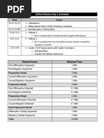 Gifted Debate Day Schedule