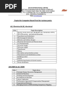 Topics For Computer Based Test For Various Posts: AE/ Electrical & JE/ Electrical