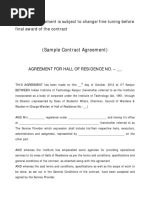 (Sample Contract Agreement) : This Draft Agreement Is Subject To Change/fine Tuning Before Final Award of The Contract