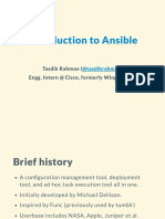 Introduction To Ansible: Tasdik Rahman Engg. Intern at Cisco, Formerly Wingify (S16)