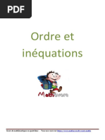 Ordre Inequations Cours Maths 4eme PDF