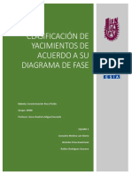 Clasificación de Yacimientos de Acuerdo A Su Diagrama de Fase Investigacion