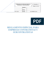 Reglamento Especial para Empresas Contratista 2018