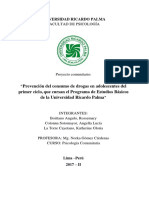 Prevención de Consumo de Drogas en Adolescentes