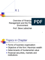 Overview of Financial Management and The Financial Environment Prof. Steve Lebischak